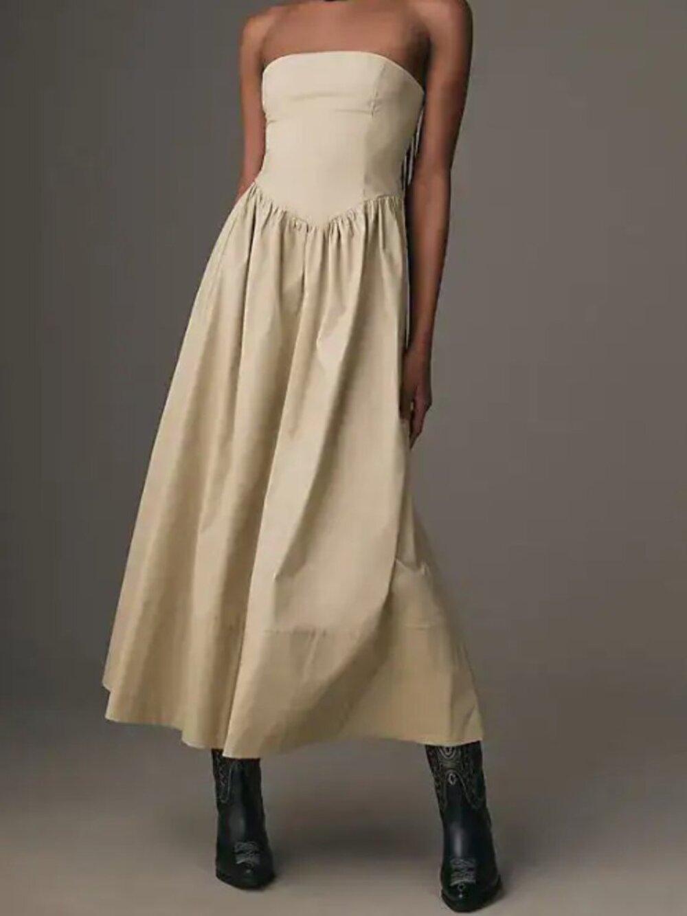 WeWoreWhat Strapless Midi Dress in Beige Size XS